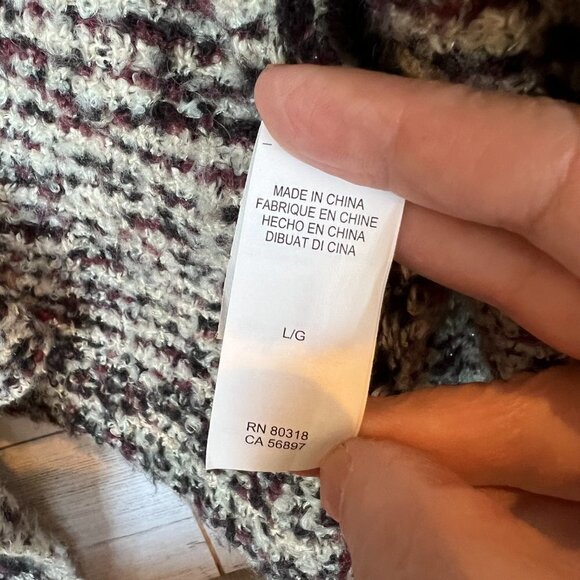 Lucky Brand Duster Cardigan Womens Size Large Boho Wool Longline Metallic Thread - Picture 11 of 16